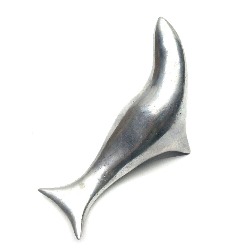 Vintage 5" Hoselton Canada Stainless Steel Seal Pup Signed Figurine Paperweight